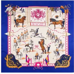 2019 New Twill Silk Scarf Square Scarf Bandana Horse Printing Winter Scarf for Women Shawls Luxury Brand Silk Scarves Wrap D705