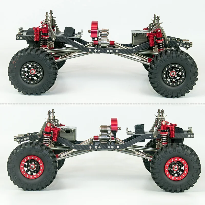 GWOLVES Racing 1/10 CNC all Aluminum & Carbon 313mm Wheelbase Wrangler Frame AXIAL SCX10 Free fast shipping