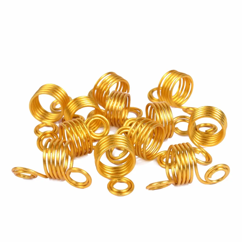 

50pcs Hair Braid Dreadlock Beads Stretch Multicolour Spiral Shape Hair Cuffs Clips Rings Tube For Braid Hairstyling Accessories