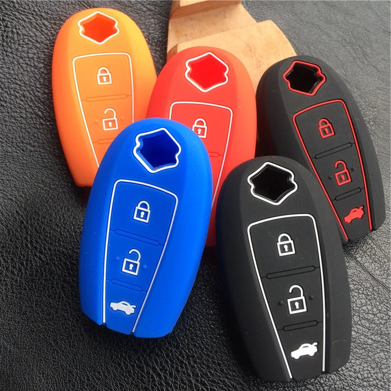 Silicone rubber car Key Cover For Suzuki Swift Kizashi SX4 S-Cross  Maruti Ciaz  Baleno 3button remote Key