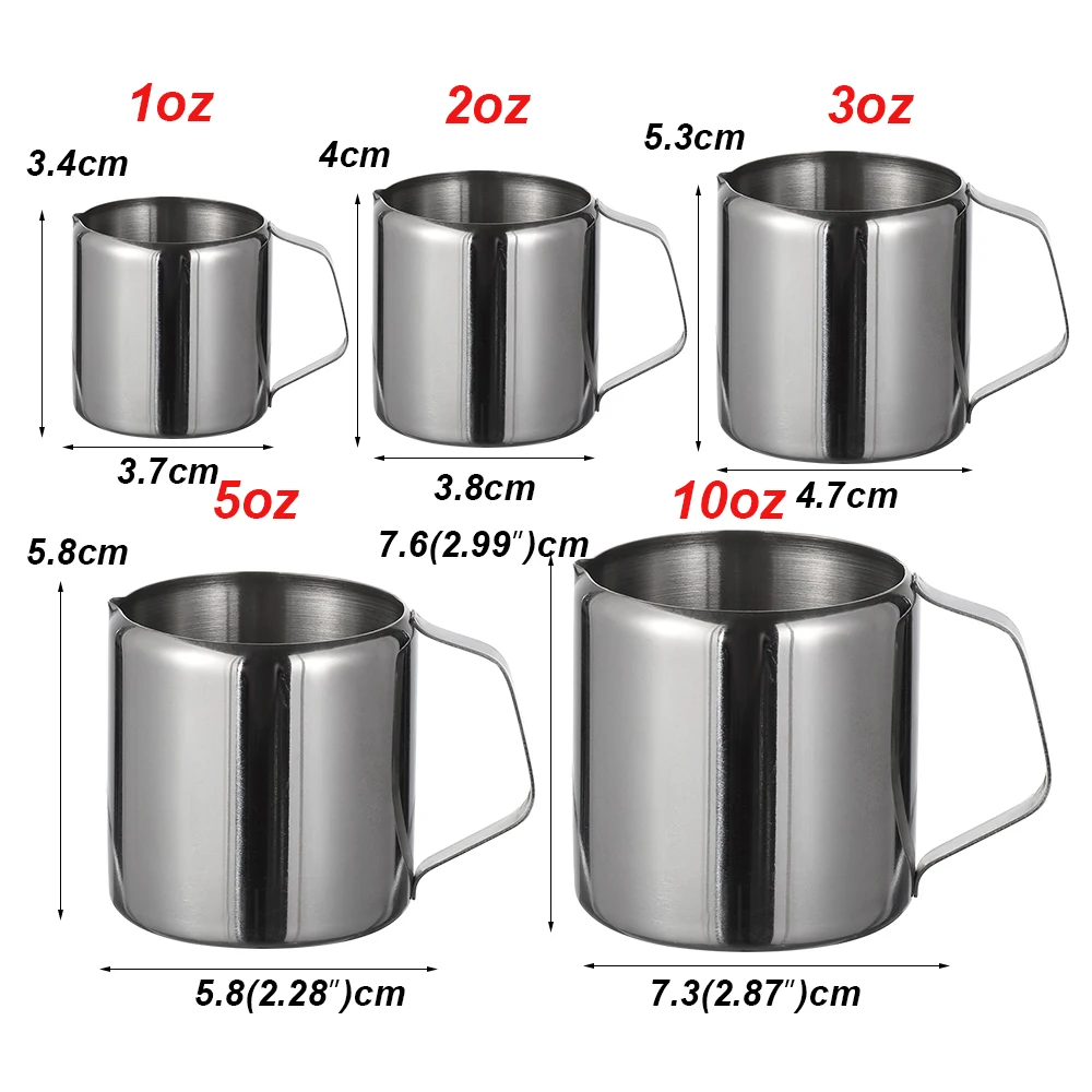 5size Durable Stainless Steel Coffee Cream Pitcher Cup Milk Frothing Jug Latte Art Spout Pitcher Home & Kitchen Tool