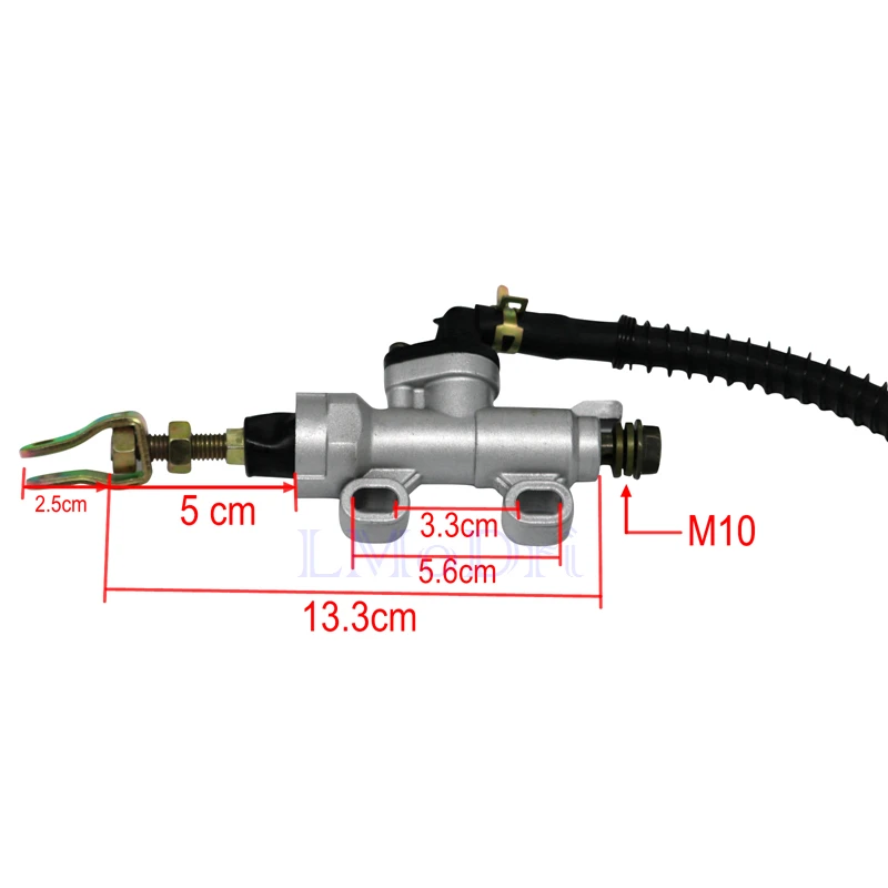 LMoDri Motorcycle Rear Foot Hydraulic Brake Pump Quad Dirt Bike Pit Brake Master Cylinder Reservoir ATV Motorbike Brakes