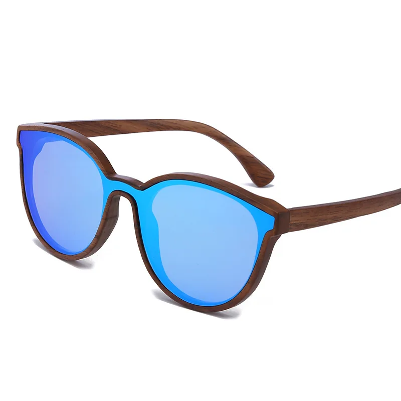 2021 New Design Wood Sunglasses For Women Men Vintage Cat Eye Polarized Sun Glasses Nature Wooden Frame High Quality UV400