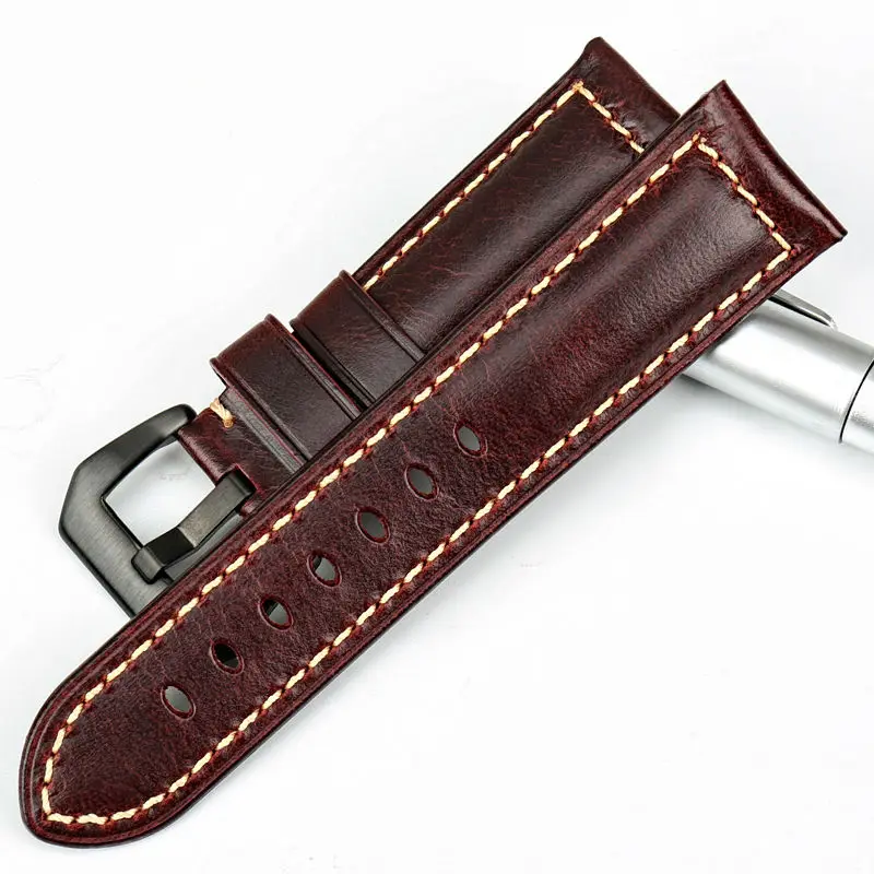 MAIKES bestselling watch accessories watchbands Italian vintage leather watch band leather strap for Panerai watch bracelet