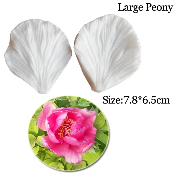 Large Peony Veiners Petal Silicone Mould Fondant Flowers Cake Decorating Chocolate Gumpaste Sugarcraft Clay Cold Porcelai  CS376