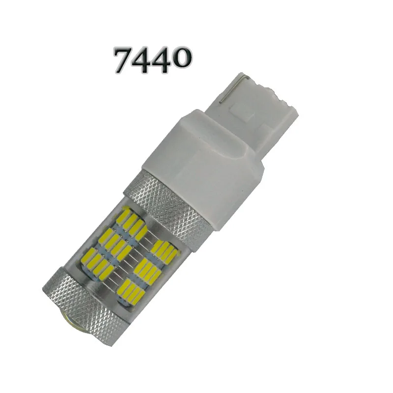 50 pcs Super bright W21W T20 7440 56 smd 4014 levou Lente 7443 w21/5 w Acender as luzes de sinal luz de freio reverso luzes DRL