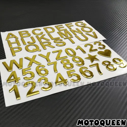 Imagen 2 del producto Gel de resina 3D, números árabes, letras en inglés, pegatinas digitales de estilo de coche, insignia de palabras DIY, decoración de logotipo, número de dirección de 28mm de altura