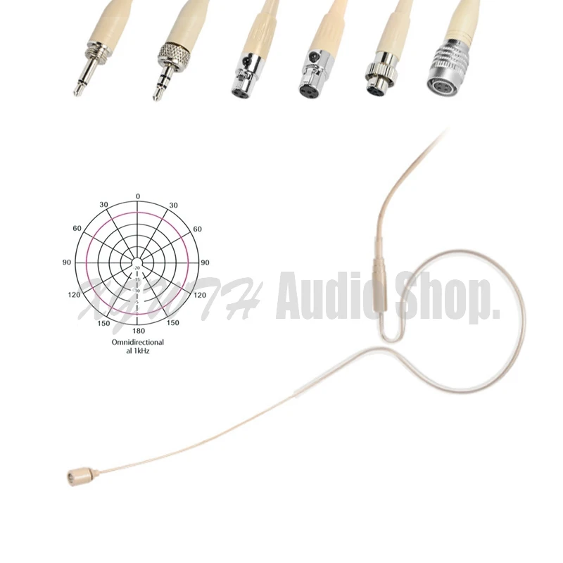 Всенаправленный конденсаторный микрофон для гарнитуры с одним ушным крючком для беспроводного передатчика Shure Mini XLR 4Pin
