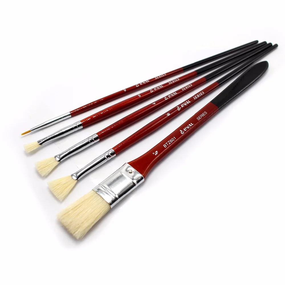 5 pcs Set scrubbing brush Painting fan-shaped bristles Artist's Paint for Hook line Oil Brush Watercolor Brush Acrylic Brush