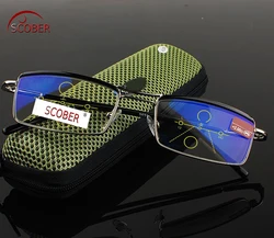 Progressive Multifocal Reading Glasses Designer Double Bridge duke Commercial Man See Near And Far TOP 0 ADD +1 To +4