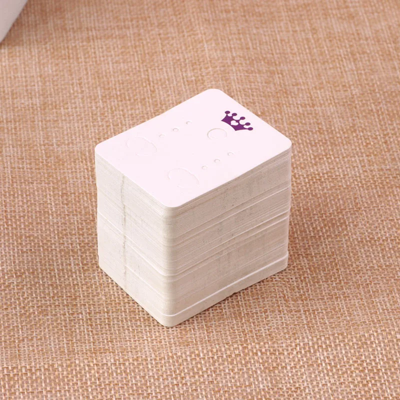 The Sole Custom Earring Display Cards 200pcs/lot White With the Print  Crown Paper Jewelry Dispaly Tags/Cards From China Design