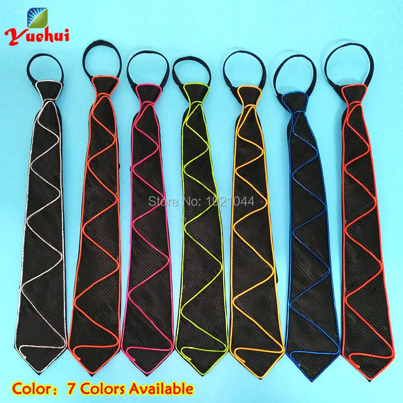 High Grade El Wire Tie, Trendy Glow Props, Event Party Decoration, Flexible Neon Clothes, Light Flashing, 10 Pcs