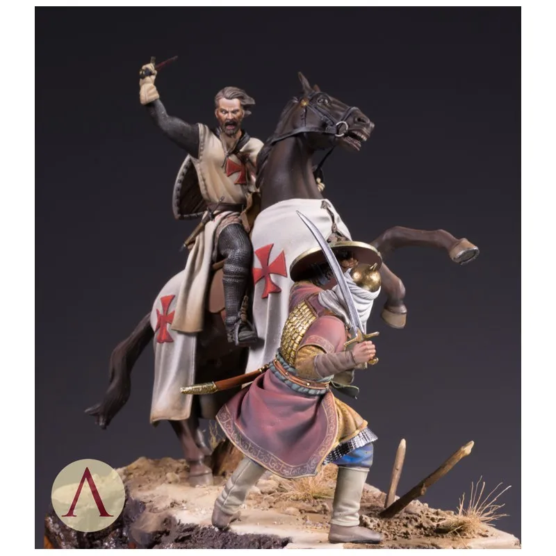 Unpainted Kit 1/24 75mm  KNIGHT TEMPLAR and  SARACEN WARRIOR  ancient 75mm   Resin Figure miniature garage kit