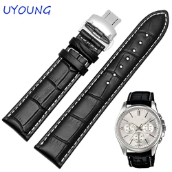 18/19/20/21/22/24mm Hot Sale Genuine Leather Watchband  Black Brown Watch accessories For Tissot Strap Bracelet