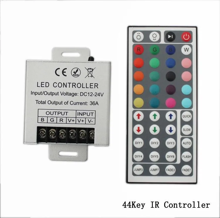 

20PCS 44Keys LED DC12V 24V 36A 360w 720W IR Remote Controller for SMD 3528 5050 RGB LED Strip Lights