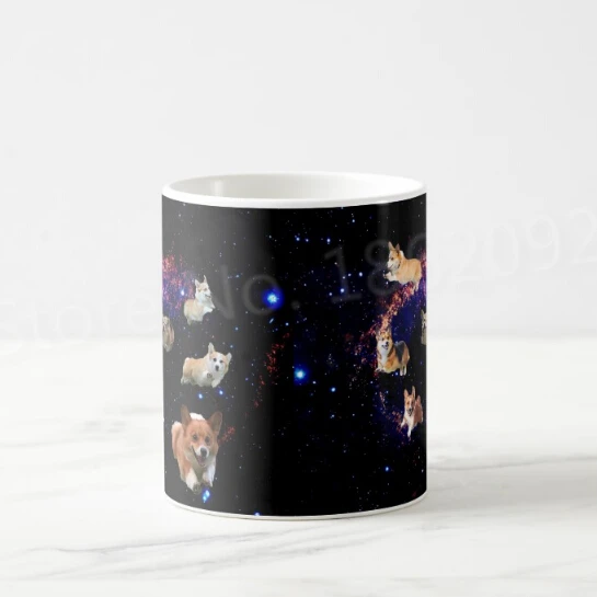 Cool Space Corgi Coffee Mug Tea Cup Novelty Running Galaxy Corgi Dogs Mugs Tea Cups Funny Amazing Corgis Puppy Gifts for Mom Dad