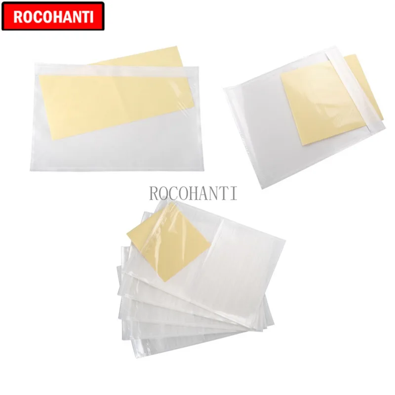 100X Self Adhesive Shipping Label Packing List Envelopes Transparent Back A4 A5 size for Document Gift Packaing Material Bags