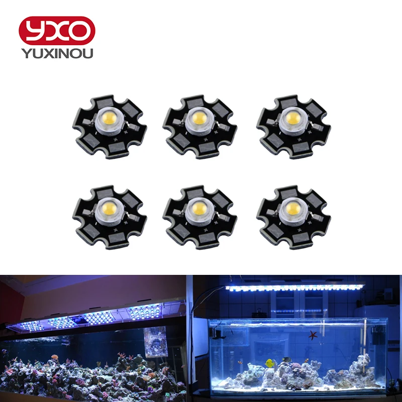 10 pz/lotto Epistar 3w/1w led chip lampadina lampada a diodi bianco caldo/freddo/naturale/bianco/rosso/giallo/blu/verde/UV per acquario crescere