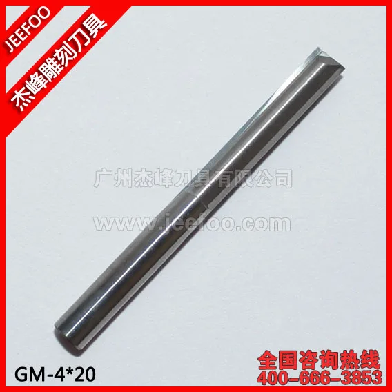 4*20mm Two Straight Flutes Milling Cutters, CNC Cutting Tools, Carbide Router Bits