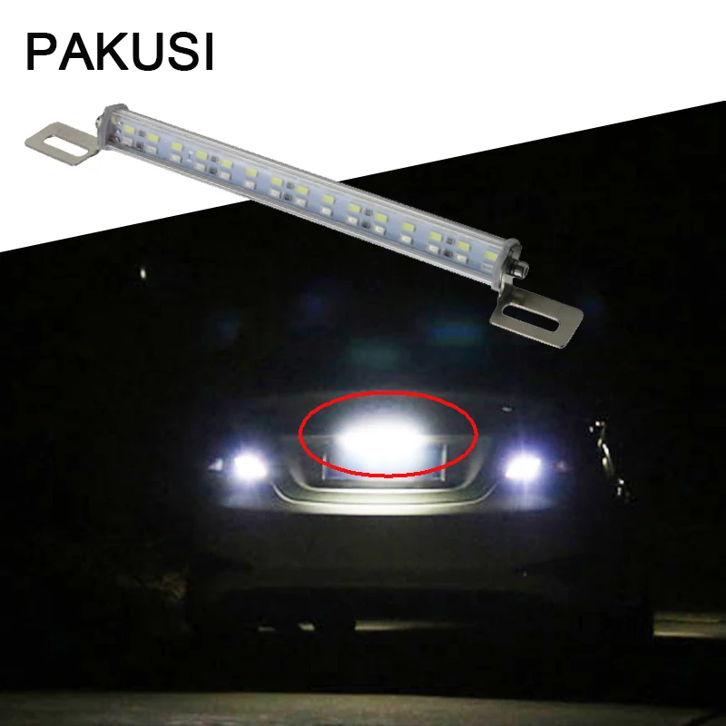 PAKUSI 1 conjunto de luz LED para placa de carro, lâmpada de freio branca e vermelha para Toyota Mazda 3 6 Renault Lada para acessórios universais de carro