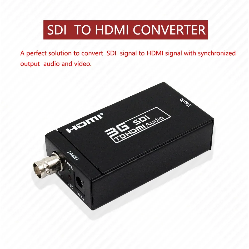 2 Chiếc 1080P HD-SDI SDI Video Converter Bộ Chuyển Đổi SDI Sang HDMI Adapter Dành Cho Camera EU/Mỹ Cắm