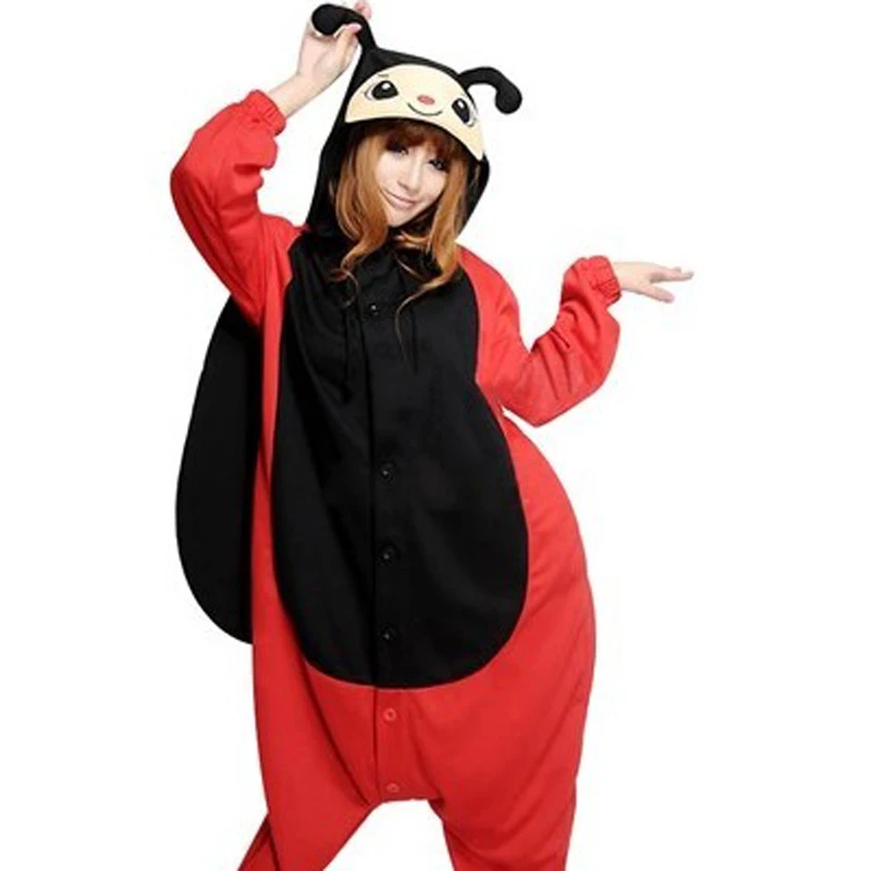 

HKSNG Winter Adult Animal Ladybird Kigu Christmas Party Footed Ladybug Beetle Pajamas For Women Onesies Kigu