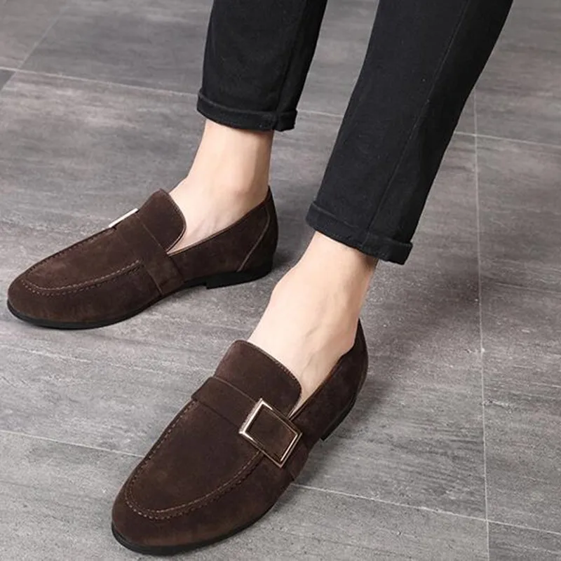 

Men's Shoes Large Size Slip On Men Loafers Shoes Spring Casual Buckle Suede Mens Designer Shoes For Men Driving Boat Flat