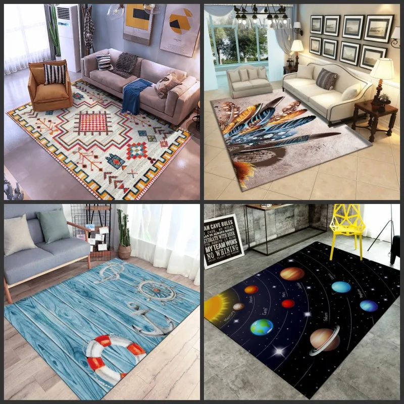 

Crystal velvet Rectangle rug Nordic style home living room bedroom bedside blanket Child/baby room crawl area Rugs and carpets