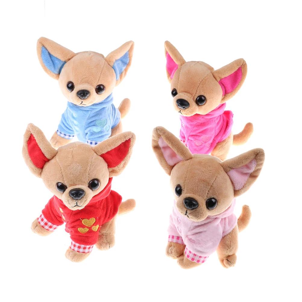 1PCS New Cute 17cm Chihuahua Dog Plush Toy Stuffed Children Birthday Christmas Present Kids Toys 4 Colors