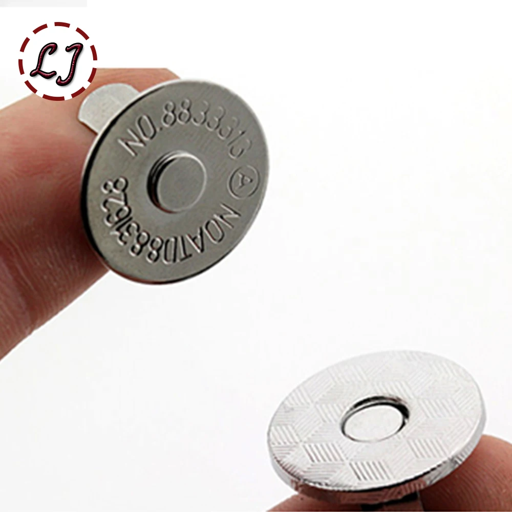 High quality 10sets/lot black silver super thin magnetic Snaps metal button for overcoat bag garment accessories scrapbooking