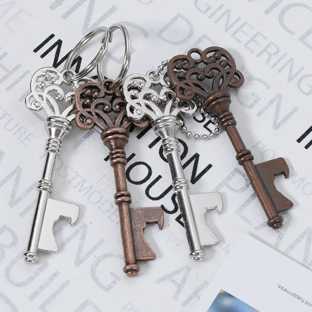 Key Shaped Bottle Opener Keychain Zinc Alloy Copper Silver Keyring Beer Can Unique Creative Gift Home Kitchen Accessories Gadget