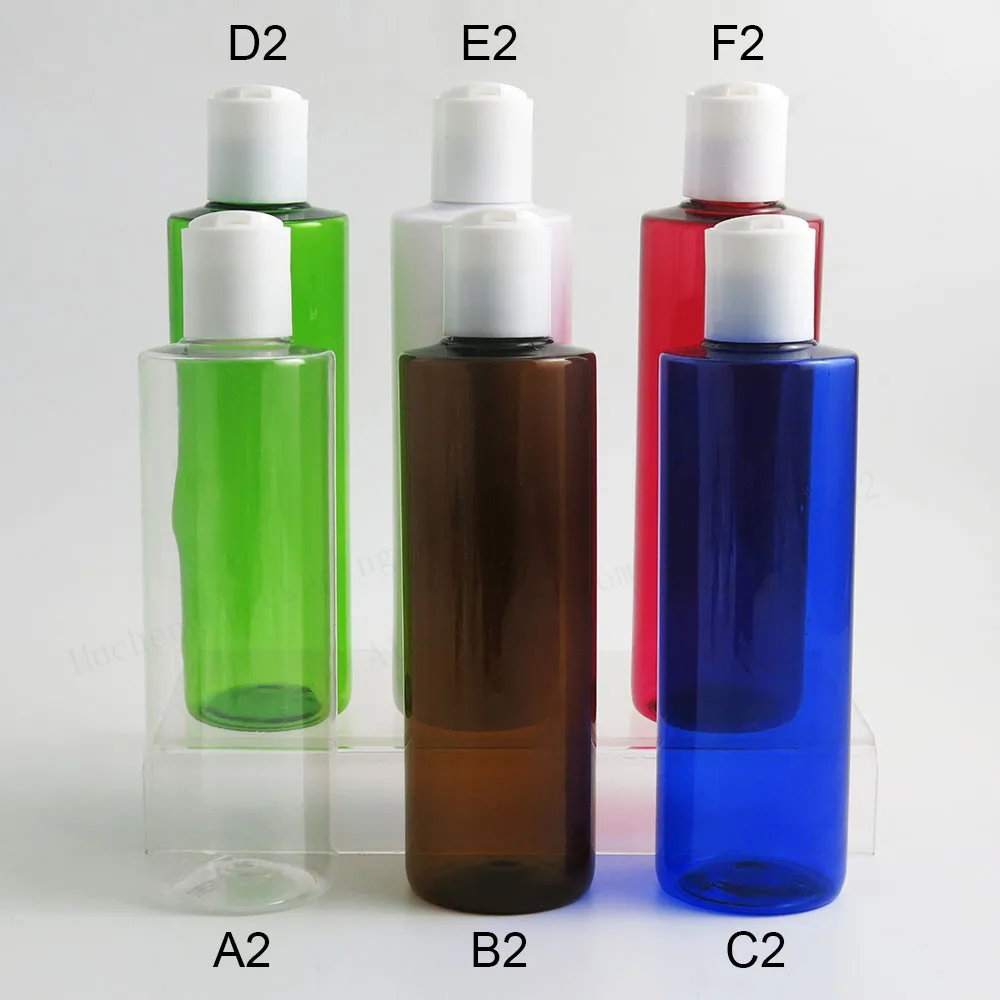 20 X Empty 250ML Plastic Bottles with Disc Top Flip Cap 8OZ Containers For Shampoo Lotions Liquid Packaging