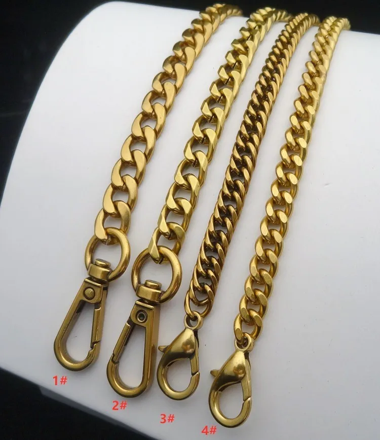 

130cm High Quality Golden Vintage Bag Chain Handle Shoulder Bag Key Chain Thick Women Chain Bag Metal Shoulder Straps