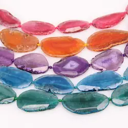 Approx 7PCS,Raw Natural Black Achate Long Faceted Slab Slice Beads Charm,Drilled Large Size Polished Achate in Random Shape