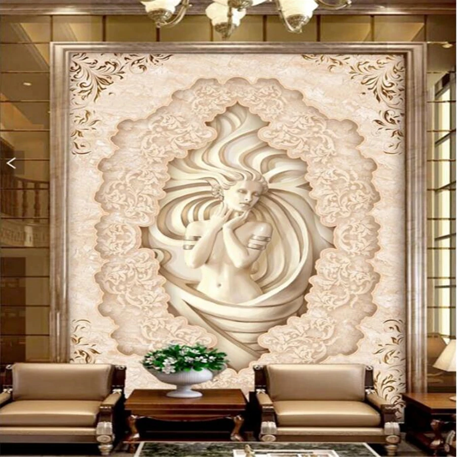 

wellyu Custom wallpaper 3d photo murals European-style embossed hair beauty porch aisle corridor TV background wall paper mural