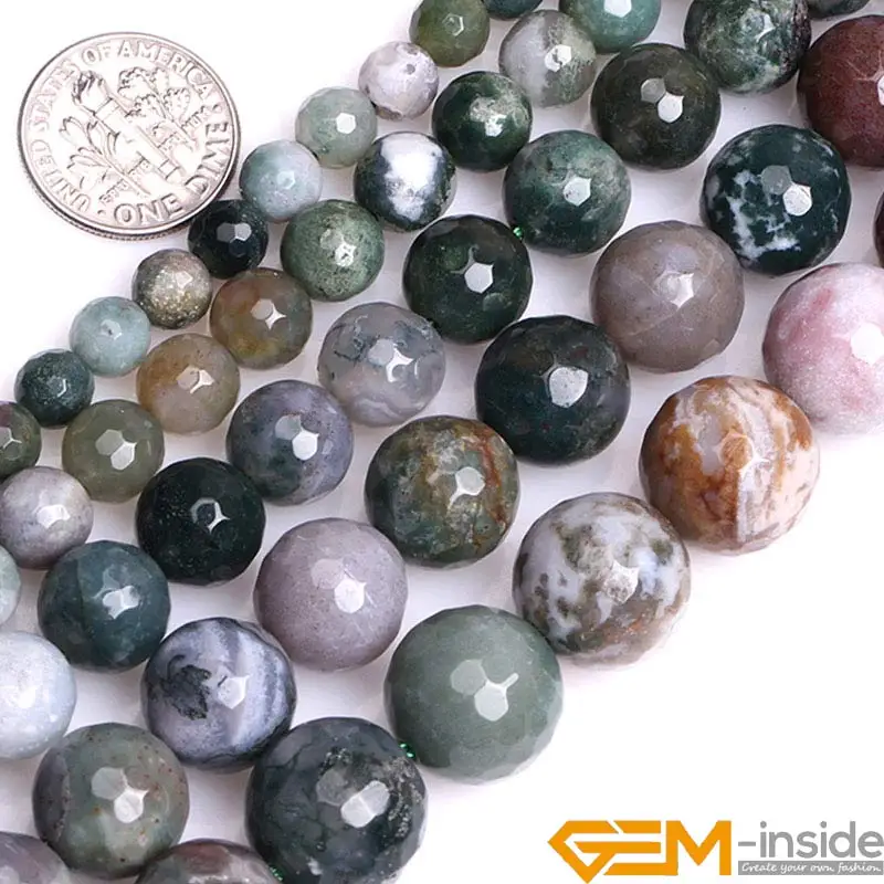 Natural Indian Agates Round Beads For Jewelry Making Strand 15\