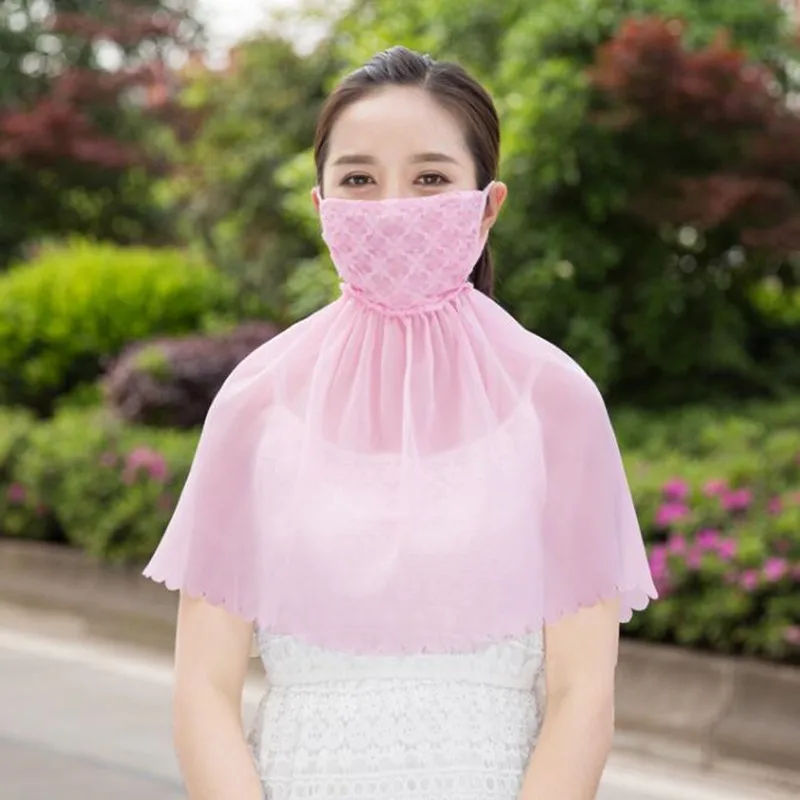 Sunscreen Mask Summer Female Anti-ultraviolet Breathable Lady Sun Protection Driving Outdoor Cycling Women Neck Face Mask H3146