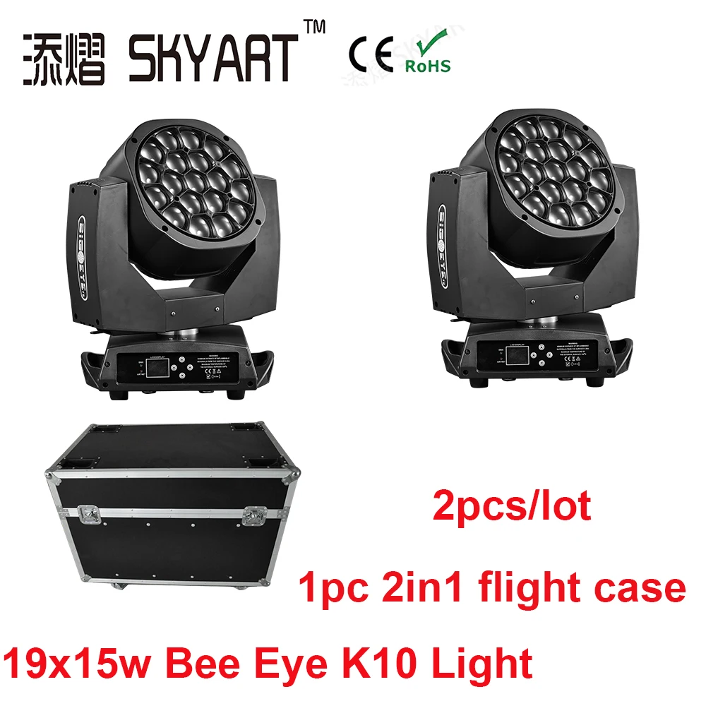 

2019 DJ lighting equipments 19x15w rgbw 4in1 K10 bee eye led moving head light