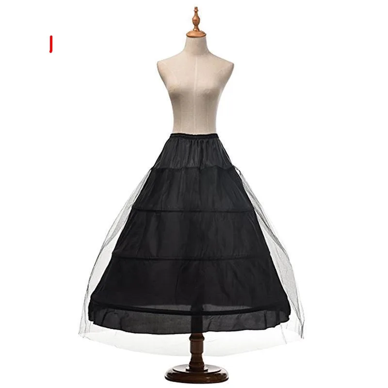 Black Hoop Crinoline Long Wedding Petticoat Ball Gown Underskirt Mariage Skirt Bridal Accessories 2020