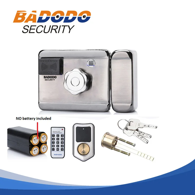 10 tags Electric lock & gate lock Access Control system Electronic integrated RFID Door Rim lock with IC reader 13.56MHZ