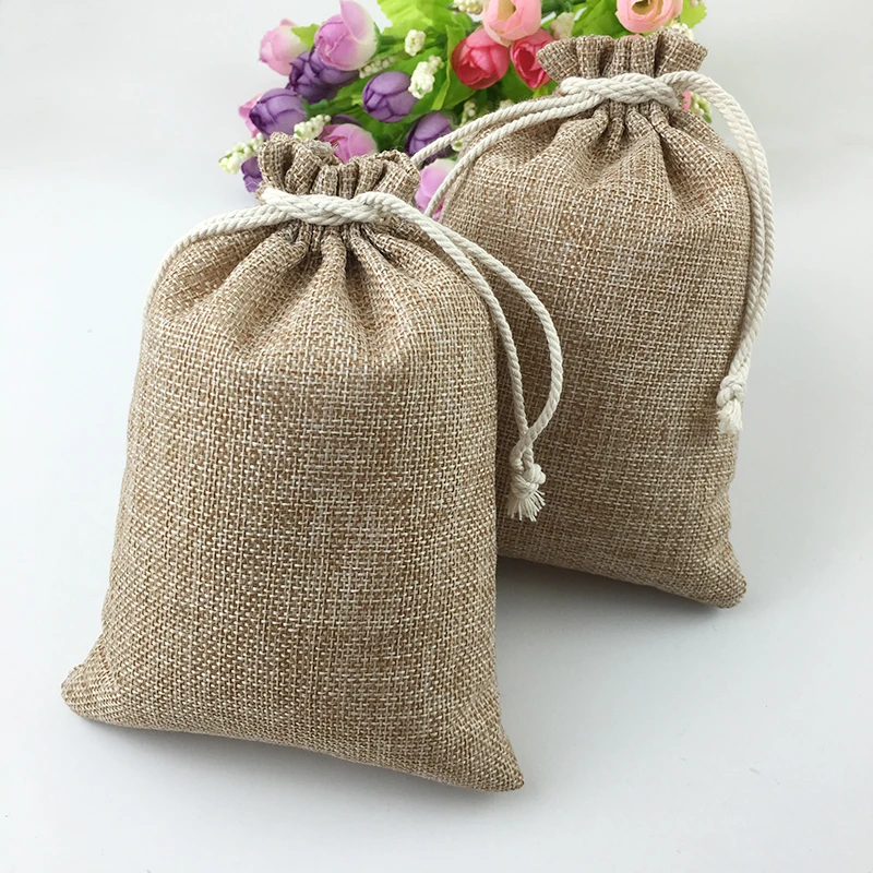 13*18 cm 1000 stücke Kordelzug Sack Geschenk Taschen Jute Verpackung Display Schmuck Beutel Geschenk Hochzeit Verpackung Taschen reise Lagerung Tasche