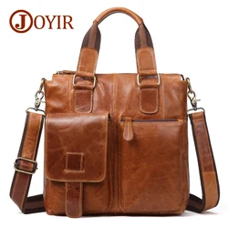 JOYIR-Bolso de mensajero de cuero genuino para hombre, maletines de cuero genuino para oficina y trabajo, bolsos cruzados Retro, bolso de mano