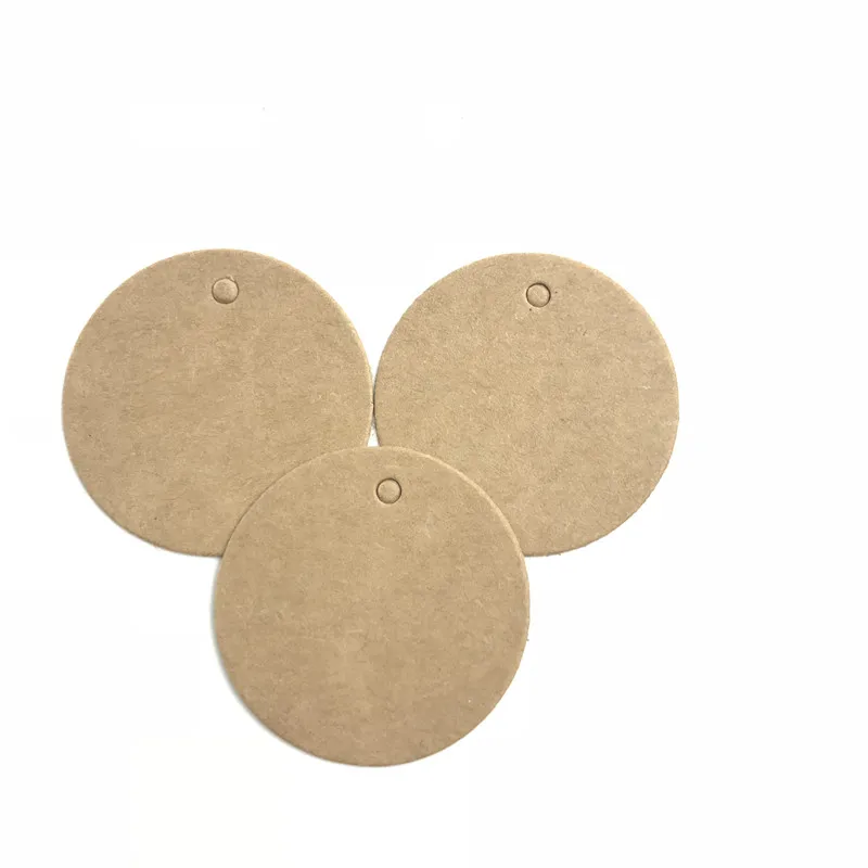 100pcs/lot White Black Brown Kraft Paper Tags Round Luggage Note DIY Name Tag Blank Price Hang Tag Rope 3.5*3.5cm