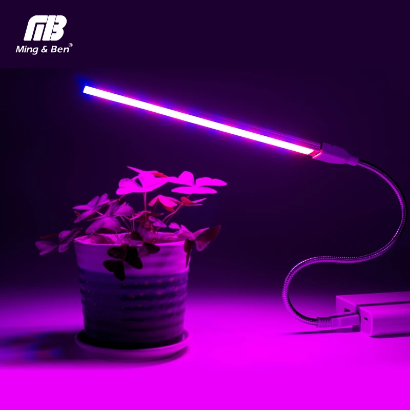 MINGBEN – lampe LED USB pour culture de plantes, 3/5W, DC 5V, IR, UV, spectre complet, Flexible, éclairage pour jardin, maison, fleurs