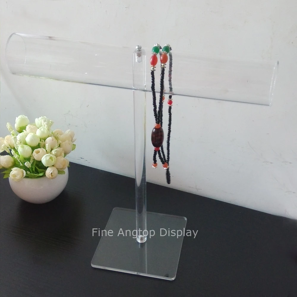 

Quality clear acrylic tube display bracelet necklace jewelry t bar stand holder detachable