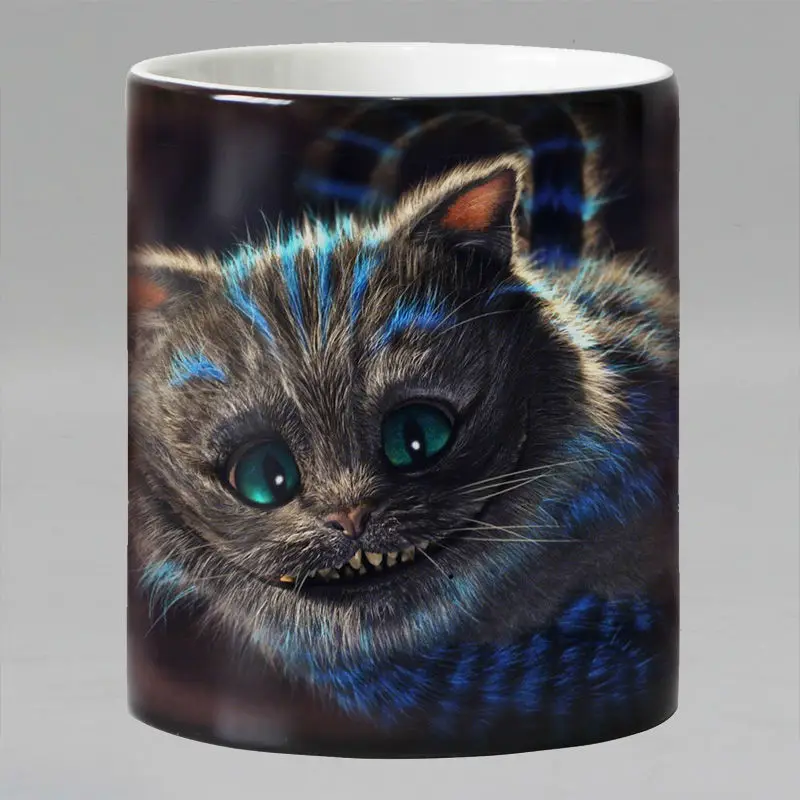 Funny Cat Animals Heat Reveal Mug, Ceramic Color Changing Coffee Mugs, Magic Milk Tea Cup, Surprised Gift, 11oz