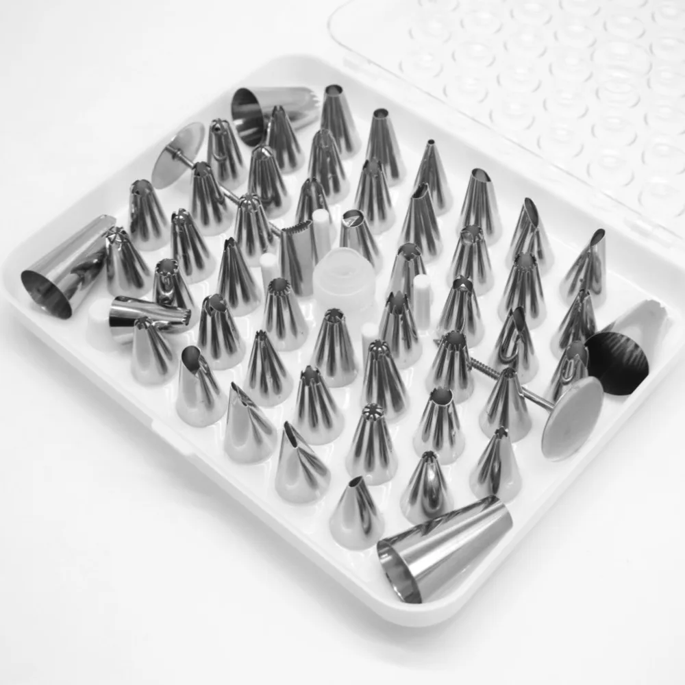 

52pcs Icing Piping Nozzles Stainless Steel Cookie Tools Decorating Nozzle Pastry Tips Set for Kitchen Cake Bake Bakeware