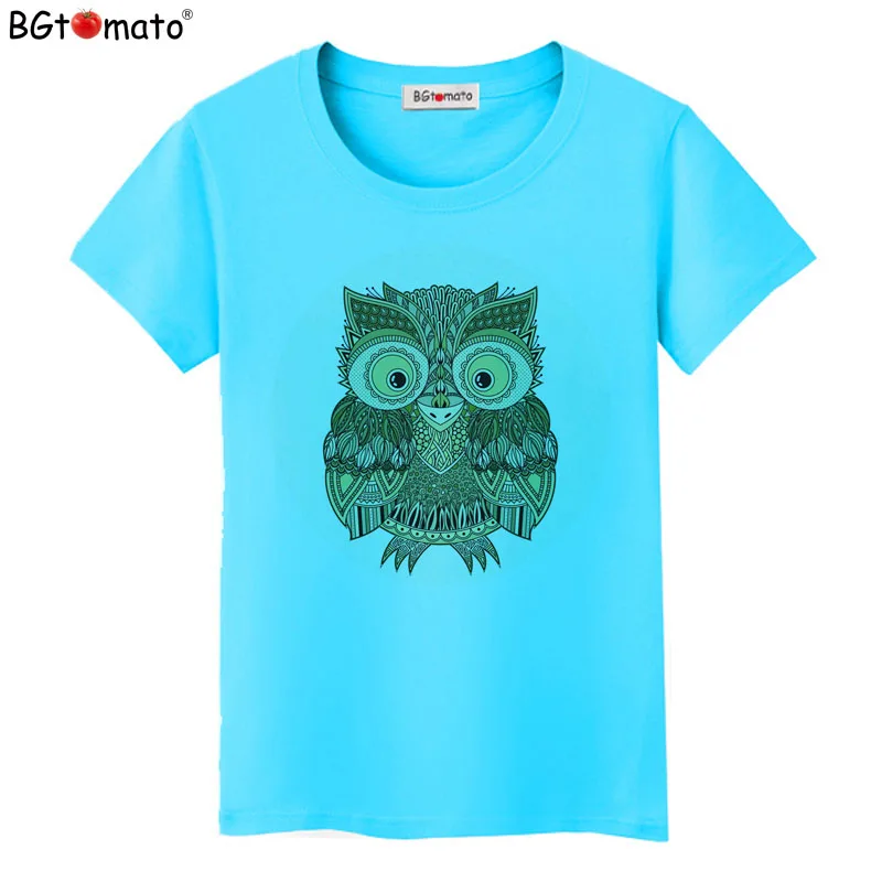 Digital Printing owl T-shirt Summer tops tees For Women comfortable casual brand clothes hot sale Shirts