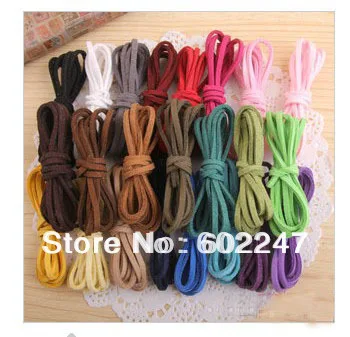 Genuine 2.5mm Leather Cord Wholesales, soft Suede Lace velvet Thread Bracelet Necklace Cord Findings