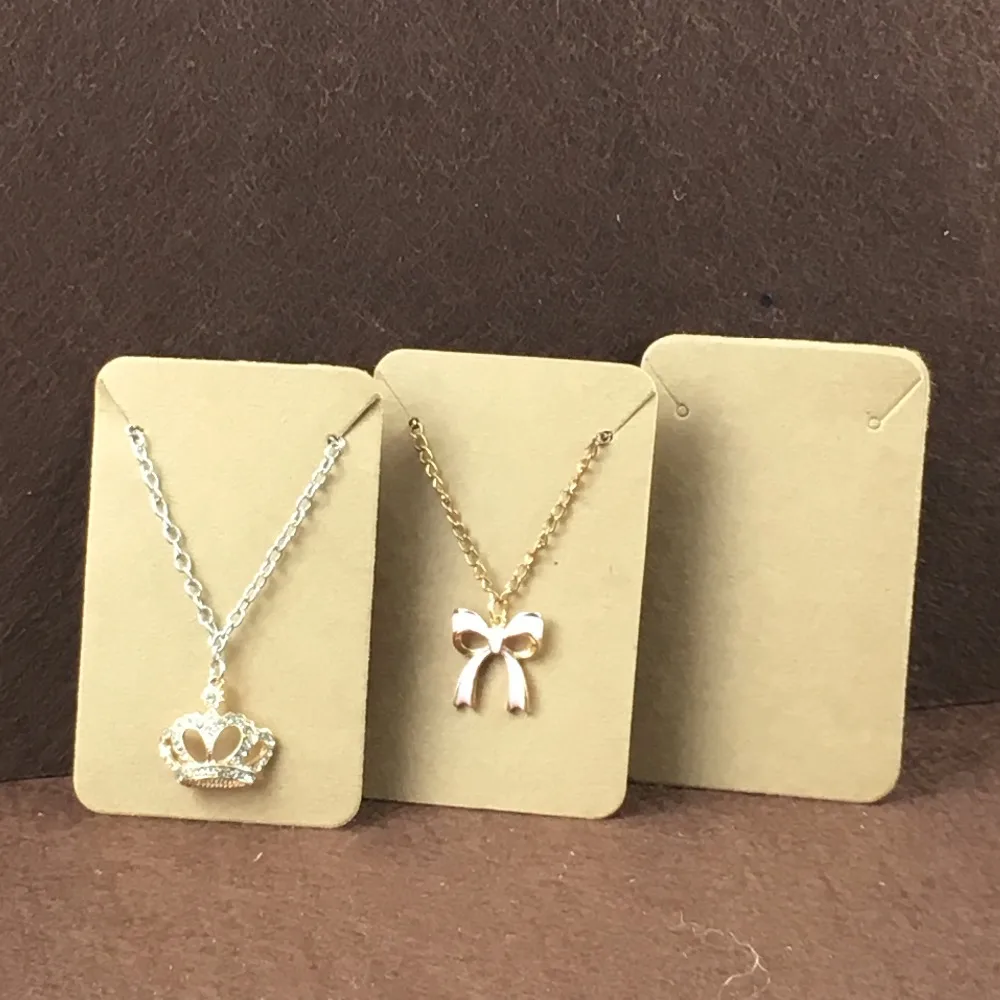 200PCS Kraft Pendant Card Paper Blank Necklace/Earring Cards Jewelry Displays Card Jewelry Packaging Card Custom Logo Cost Extra